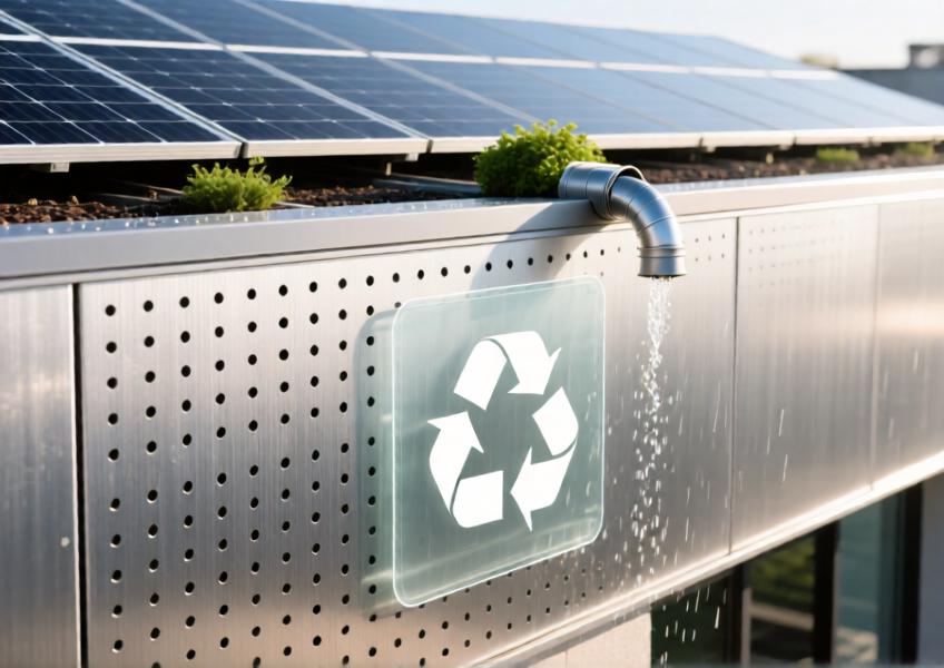 Sustainable aluminium cladding with solar integration and recycling emphasis