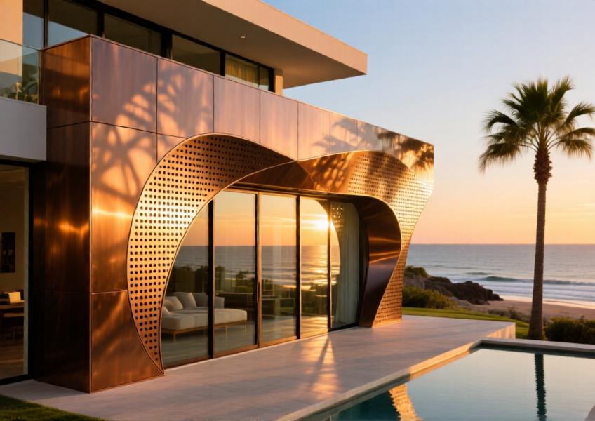 An upscale residential property showcasing how aluminium panels combine style and functionality in high-end homes, especially in tropical climates.