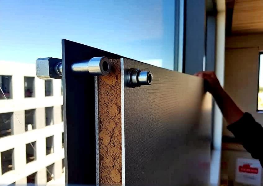 Detailed installation scene highlighting the fire-resistant composition and practical application of non combustible aluminium cladding in commercial construction.
