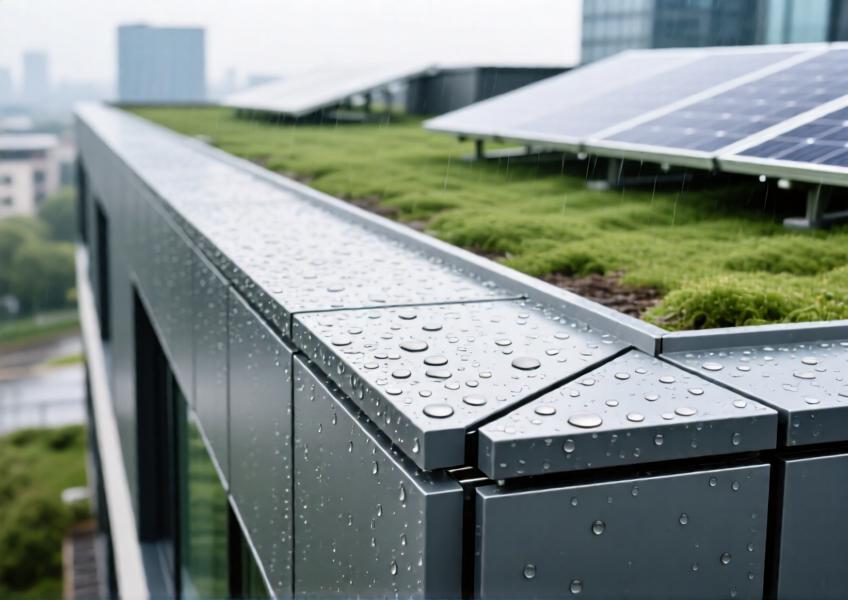 A detailed shot illustrating the durability, clean lines, and eco-friendly attributes of aluminium cladding within sustainable building design.
