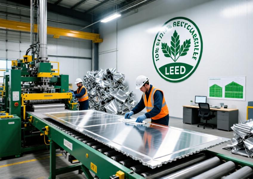 Recycling process demonstrating aluminum's sustainability