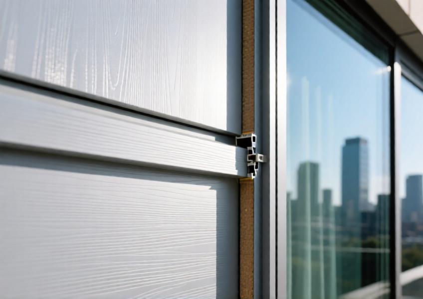 Detailed architectural view emphasizing the technical performance and sustainable features of aluminium cladding, including thermal efficiency and eco-friendly coatings.