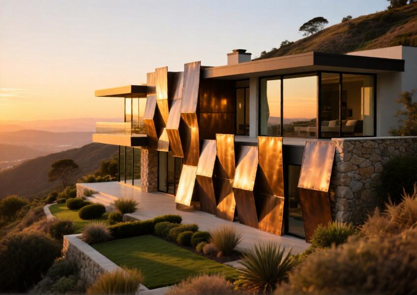 A high-end residential property illustrating premium metal cladding, reflecting luxury, durability, and higher cladding costs justified by aesthetic and long-term value.