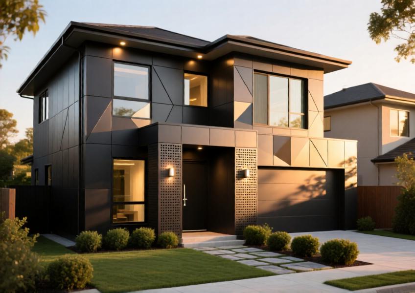 A high-end residential property upgraded with custom aluminium cladding, blending contemporary aesthetics with neighborhood character.