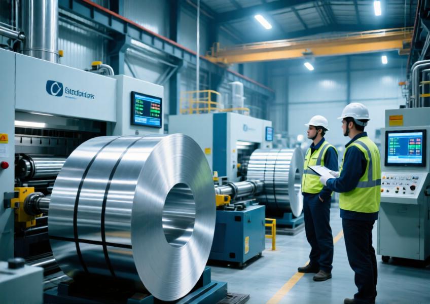 Inside a leading aluminum sheet manufacturing plant, highlighting advanced production technology and precision engineering used to create architectural-grade materials.