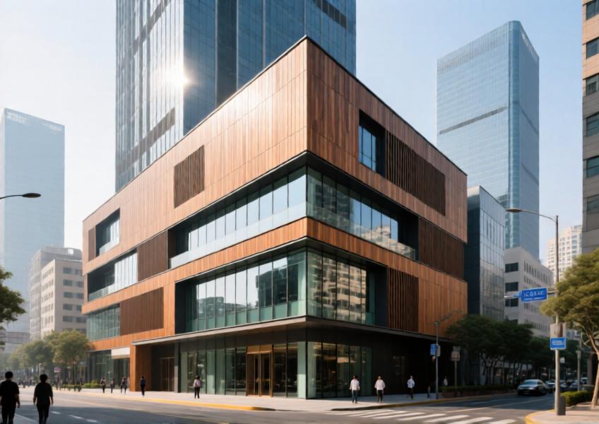 Aluminum Wood Look Siding for Modern Commercial & Residential Facades