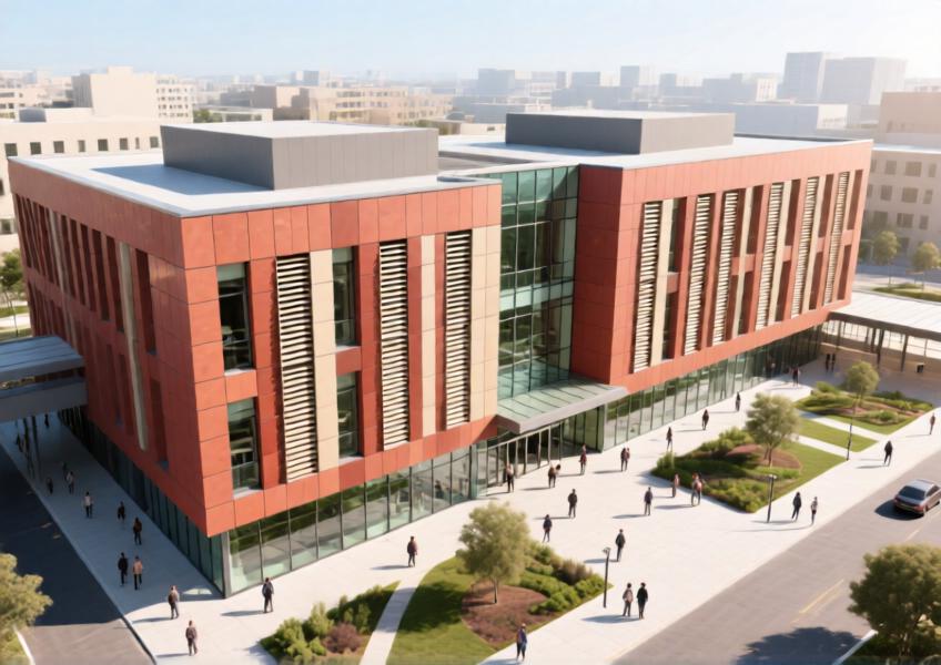 A public transit complex using cost-effective, durable terracotta cladding, demonstrating the balance between affordability, resilience, and architectural distinction in public projects.