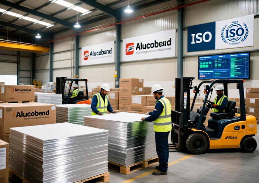 A supplier's facility demonstrating the logistics and quality assurance behind aluminium cladding distribution in the UAE.