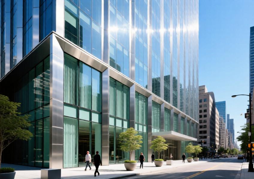 Brushed Aluminum in Modern Curtain Wall & Ceiling Design for Commercial and Luxury Interiors