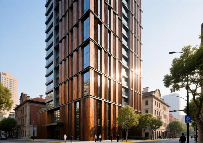 Wood Look Aluminium for Modern Curtain Wall & Interior Design | Elegant Commercial & Residential Solutions