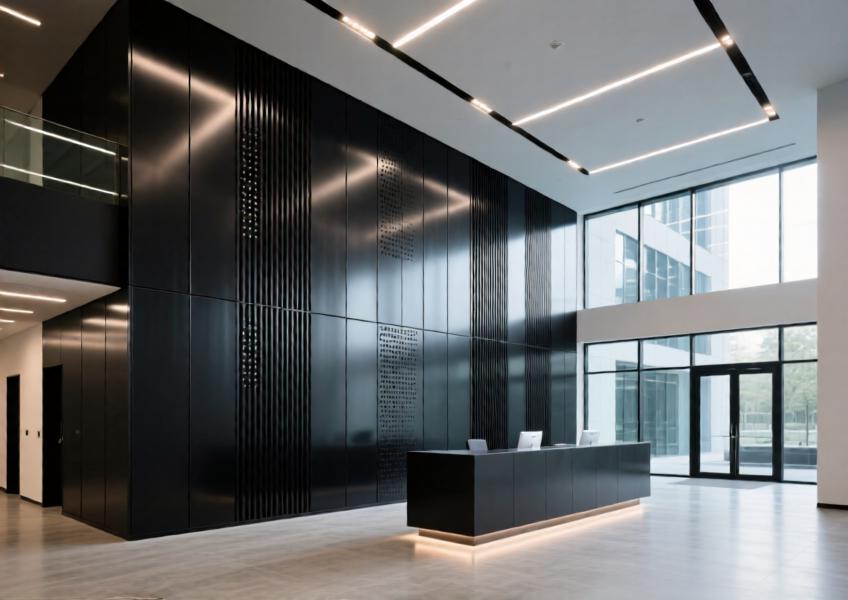Black Metal Wall Panels for Modern Commercial & High-End Residential Interiors