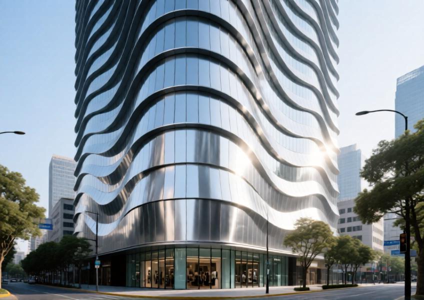 Aluminium Standing Seam Cladding for Modern Curtain Wall & Commercial Interior Design
