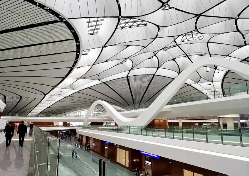 Architectural wall panels in a major public infrastructure project, illustrating the fusion of cultural design motifs with modular, sustainable construction in a high-traffic environment.