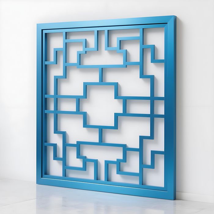 Chinese Antique Aluminum Grille Wood Grain Screen Partition Custom Curtain Wall