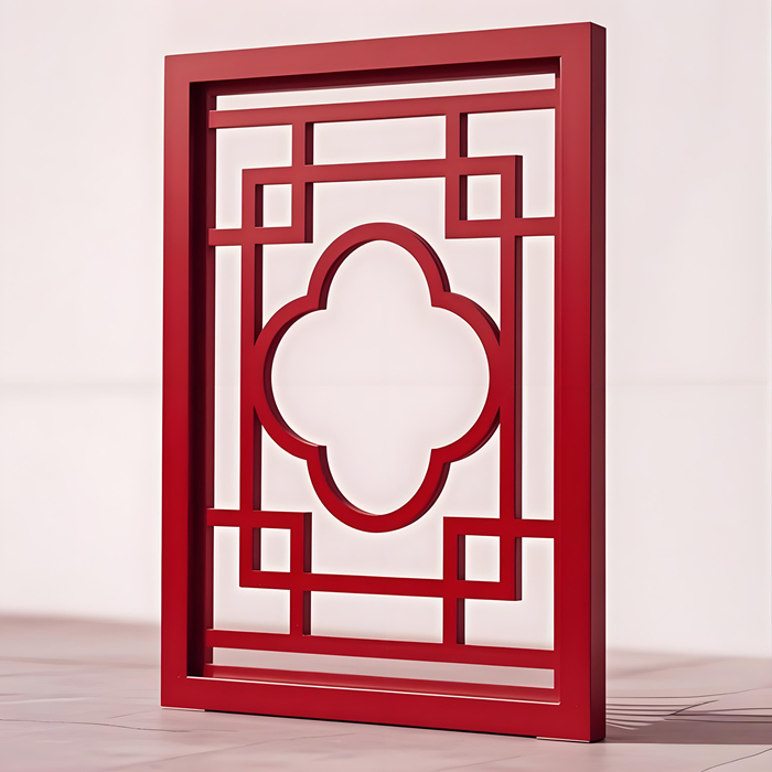Chinese Antique Aluminum Grille Wood Grain Screen Partition Custom Curtain Wall