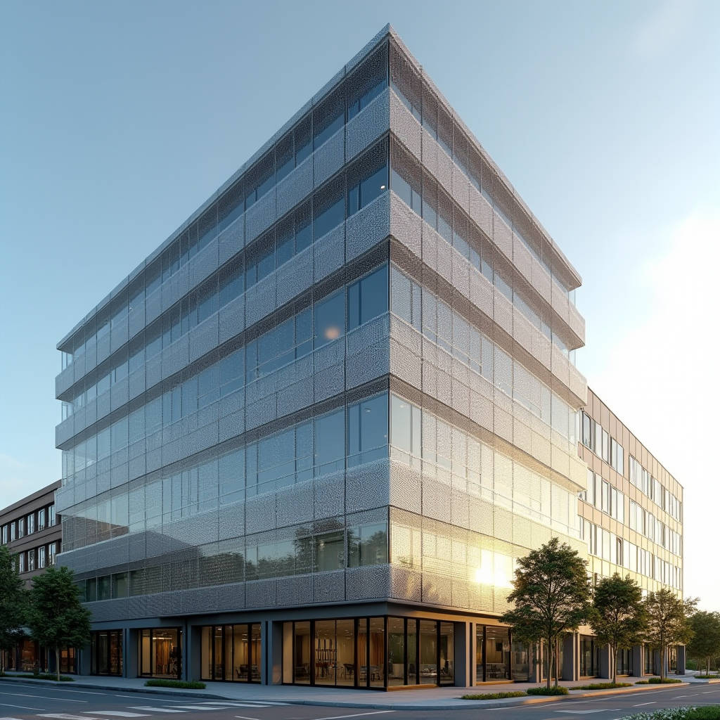 Perforated Aluminium Plate Facade Engineering Alloy Coating and Wind Load Specification