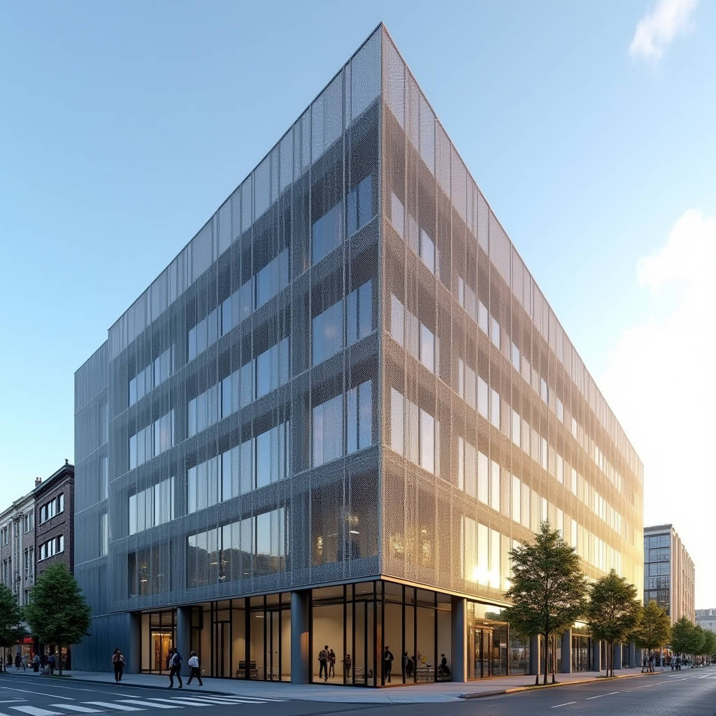 Aluminium Mesh Cladding Engineering for Ventilated Facades and Solar Shading Systems