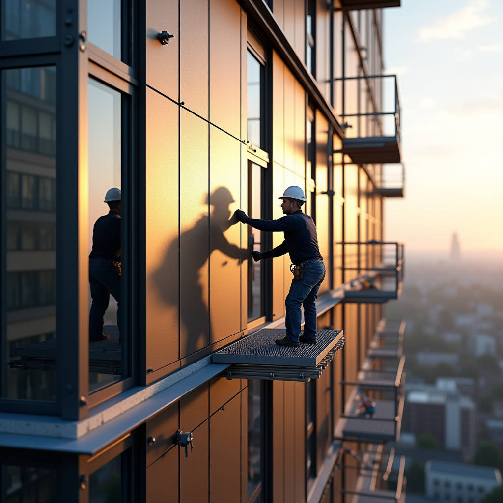 Modular Aluminum Facade Engineering Solid Panels for Wind Load and Fast Track Construction