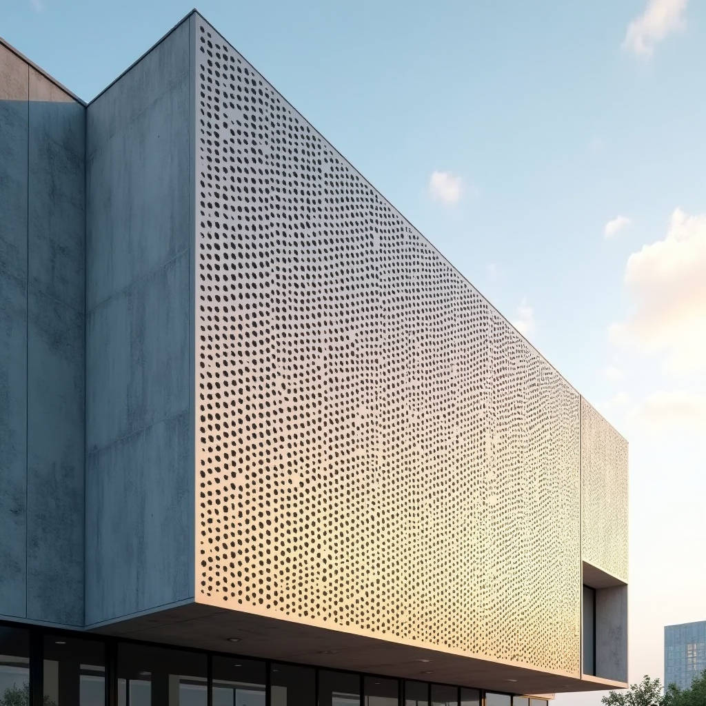 Aluminum Perforated Metal Screen Sheet Engineering for Wind Load Coating and Fixing