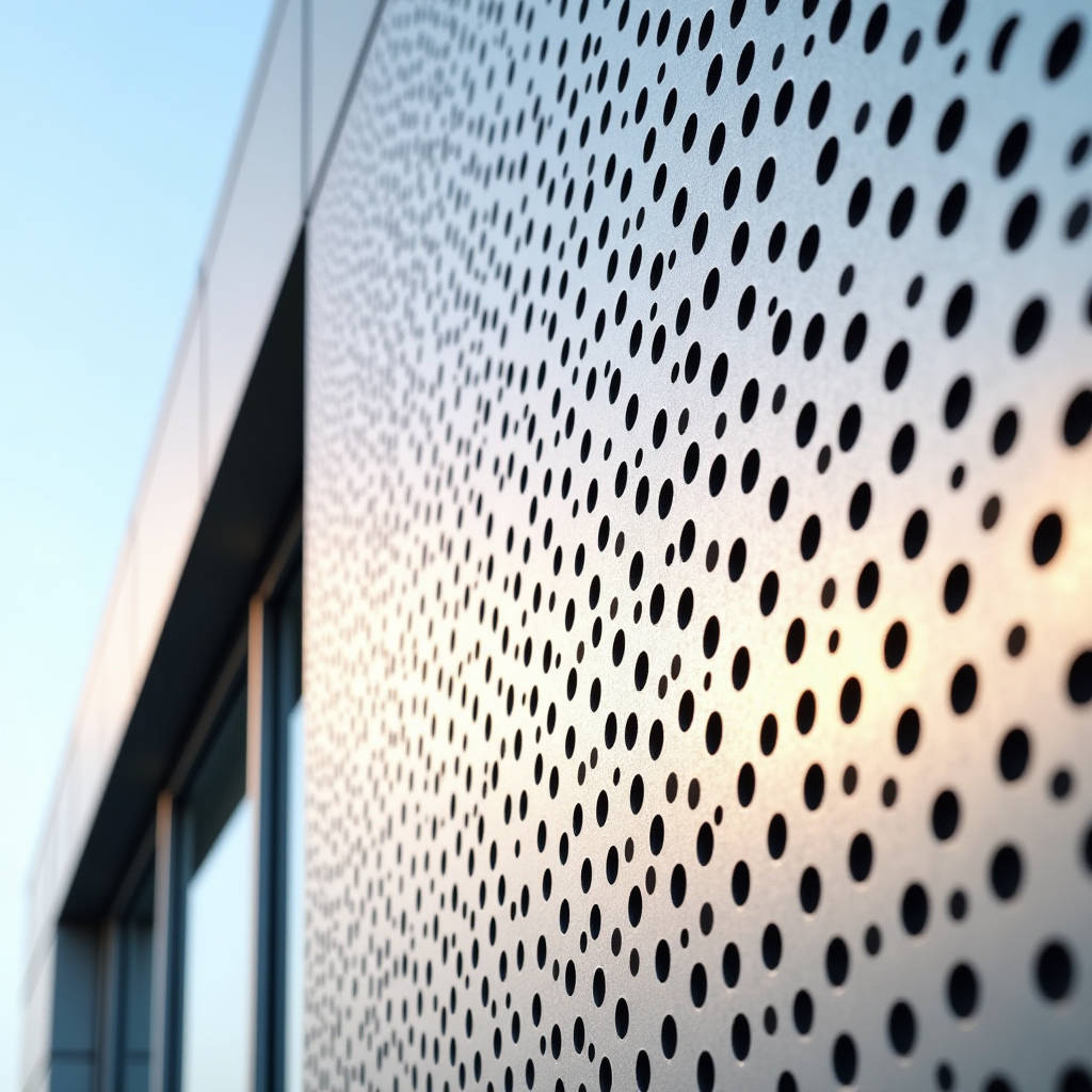 Specifying aluminum sheet metal with holes for facades open area wind load and coating