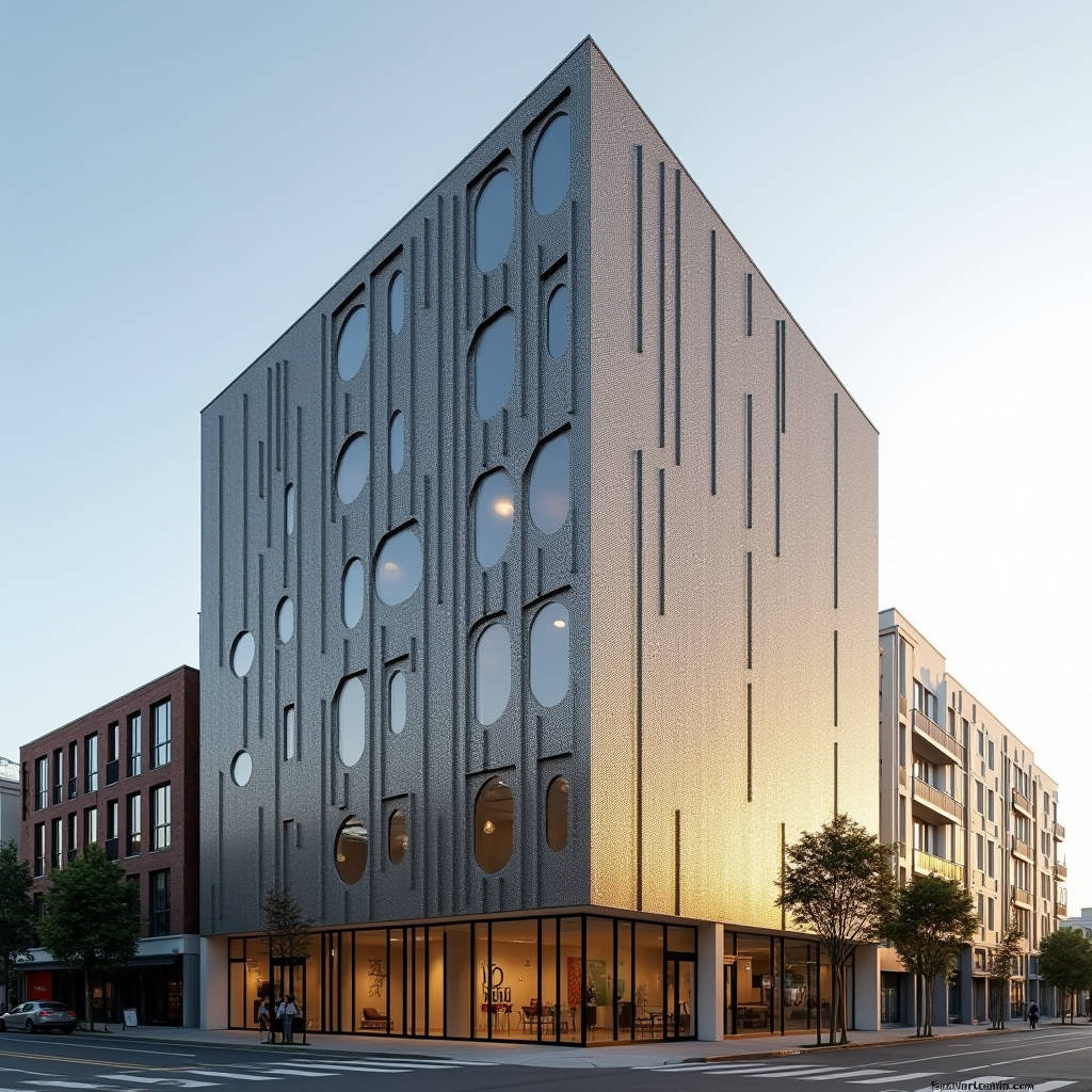 Engineering Wind Load Flatness and Coating for a Perforated Sheet Facade in Solid Aluminium
