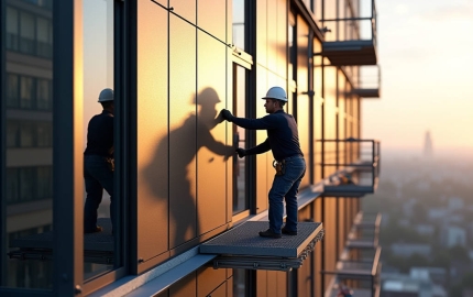 Modular Aluminum Facade Engineering Solid Panels for Wind Load and Fast Track Construction