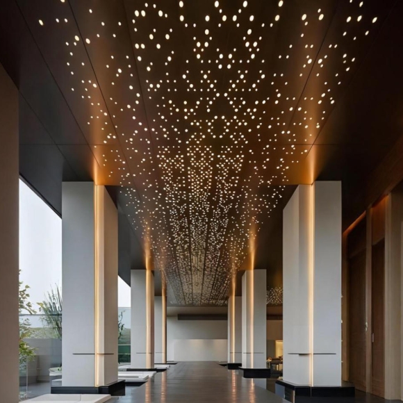 Perforated Aluminum Ceiling Panel Indoor Parking Garage Powder Coated Fire Resistant Metal Ceiling Panels