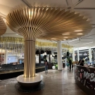 Curved Aluminum Square Tube Wood Grain Ceiling Wave-Shaped Special-Shaped Bending Aluminum Tube Curtain Wall Aluminum Tree Background Wall Ceiling