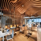 Modern Decorative False Ceiling Design Slat Metal Aluminum Curve Baffle Waterproof Fireproof Hotel Ceiling Grid