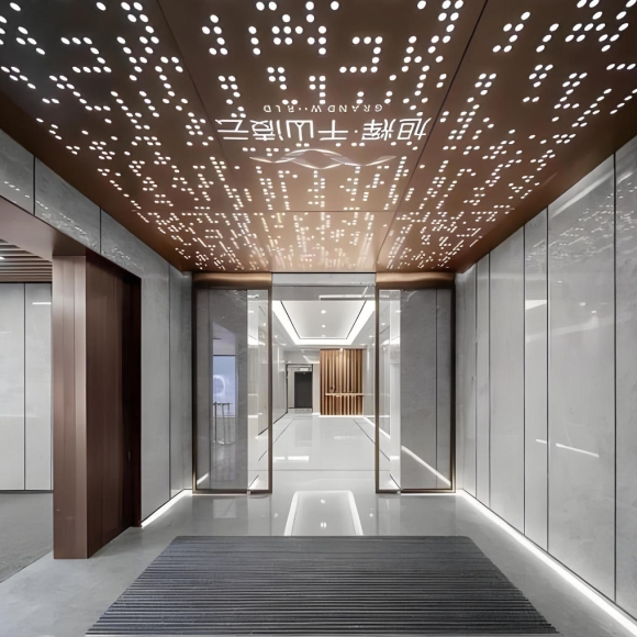 Perforated Aluminum Ceiling Panel Indoor Parking Garage Powder Coated Fire Resistant Metal Ceiling Panels