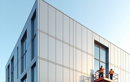 Aluminum Transom Installation for Solid Cladding Facades Thermal Movement and Wind Load Control