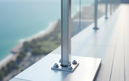 Aluminum Rail System Integration with Solid Cladding Engineering the Guardrail to Facade Connection
